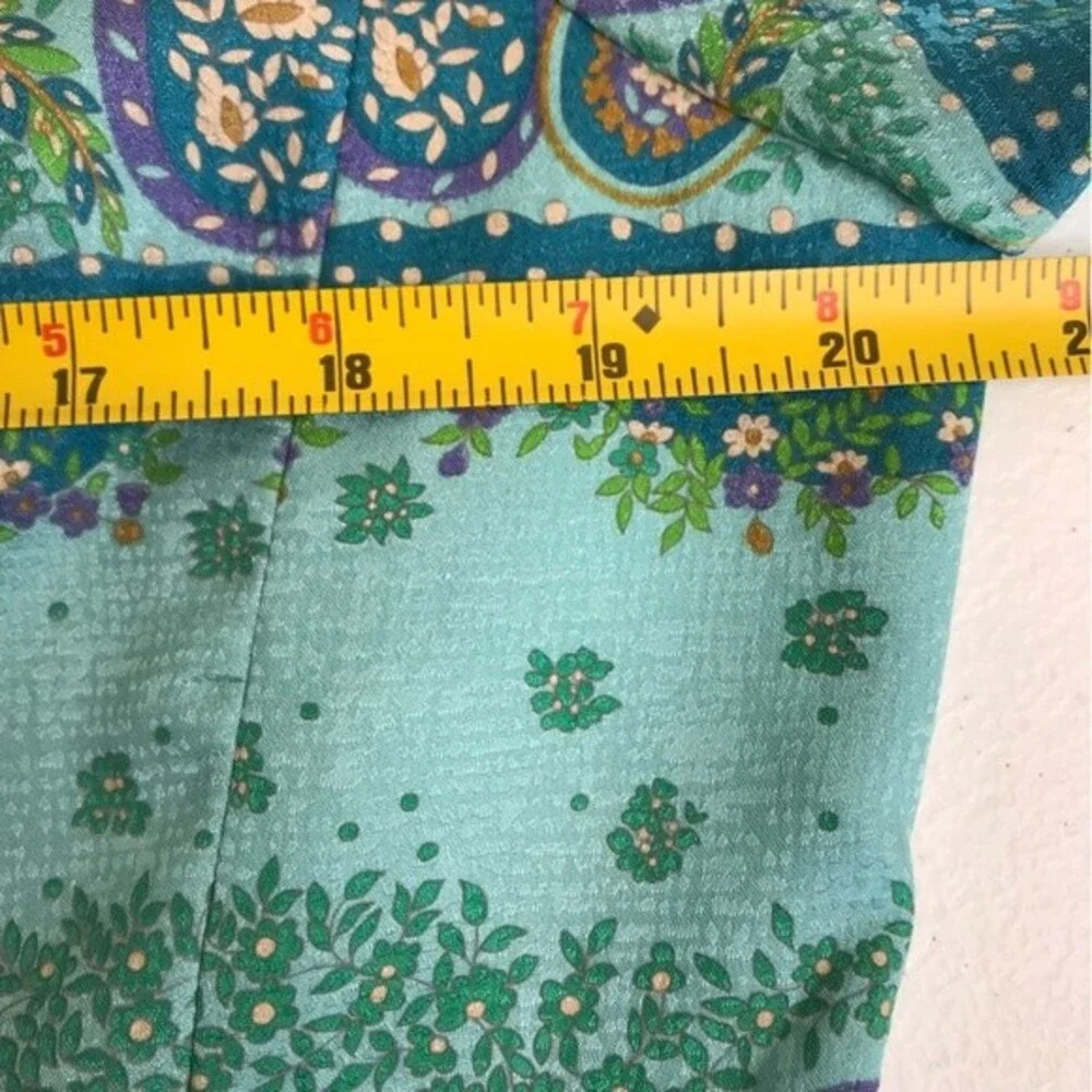 Vintage Adrianna Papell Paisley Silk Jacket Button Front Round Neck Women 12